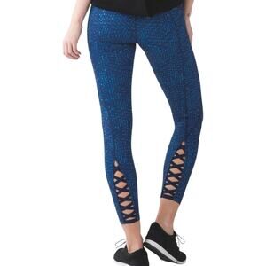 Lululemon Pure Practice Pant 7/8 Full-On Luon Samba Snake Kayak Blue Hero Blue 6